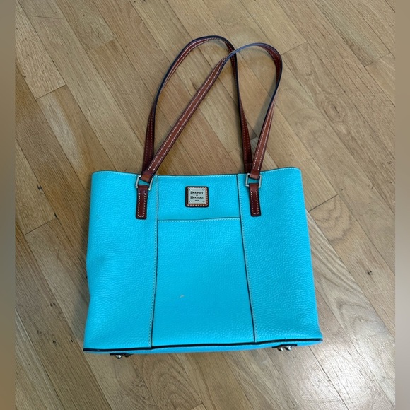 Dooney & Bourke Vintage Pebble Leather in Tiffany Blue Handbag purse - Picture 9 of 15